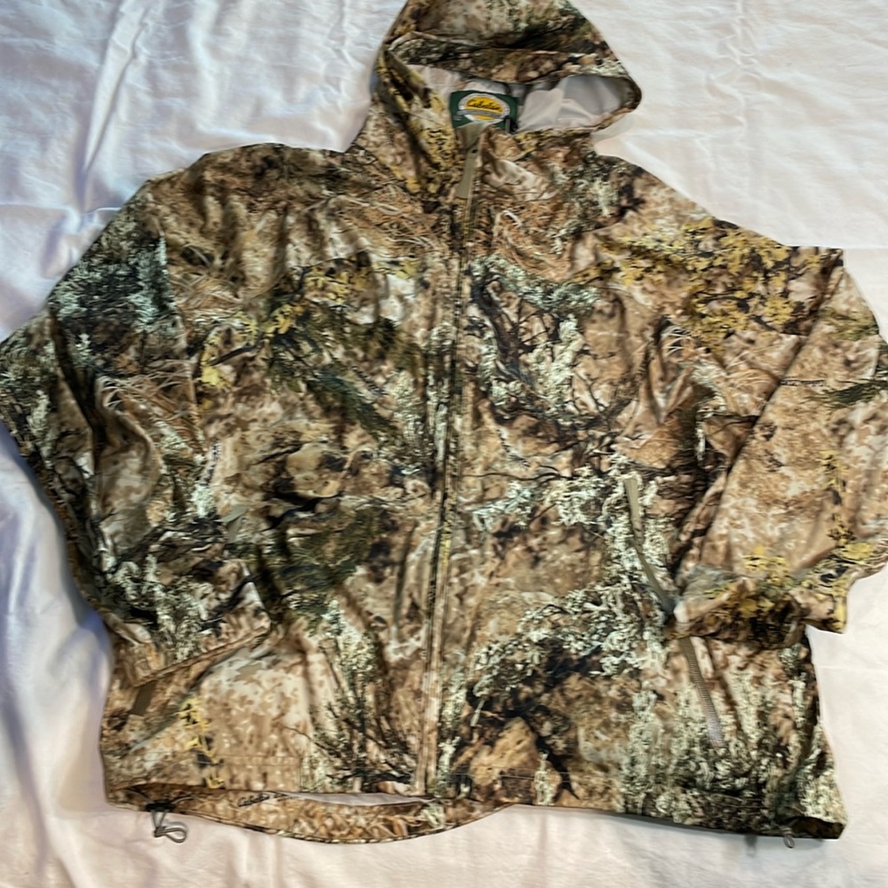 Cabela's Men’s Dry Plus Zonz Westrn Camo FullZip Waterproof Hunt Windbreaker L